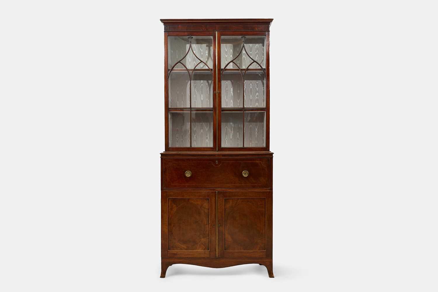 Lot 13 - A George III mahogany secretaire bookcase