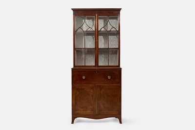 Lot 13 - A George III mahogany secretaire bookcase
