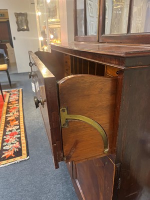 Lot 13 - A George III mahogany secretaire bookcase