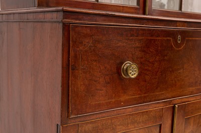 Lot 13 - A George III mahogany secretaire bookcase