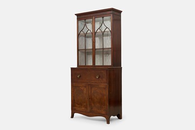Lot 13 - A George III mahogany secretaire bookcase