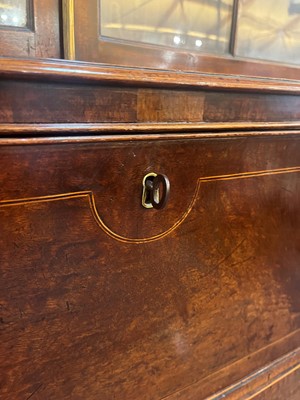 Lot 13 - A George III mahogany secretaire bookcase