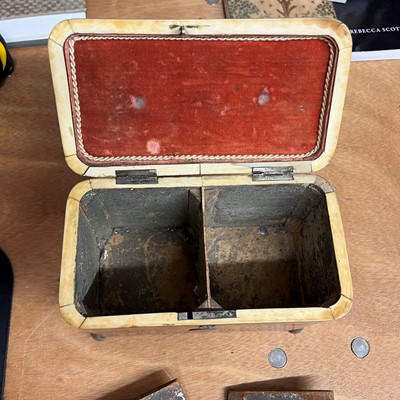 Lot 1 - A George III tortoiseshell, silver and ivory tea caddy