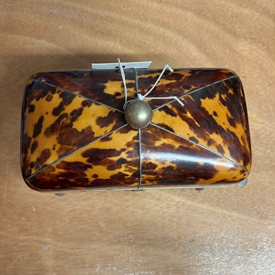 Lot 1 - A George III tortoiseshell, silver and ivory tea caddy