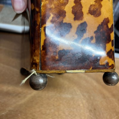 Lot 1 - A George III tortoiseshell, silver and ivory tea caddy