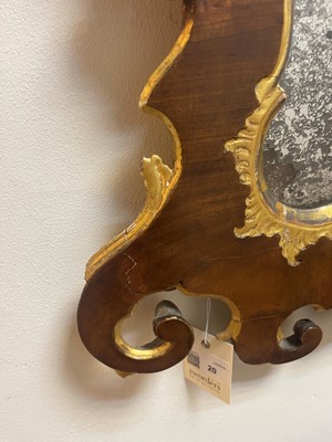 Lot 20 - A George II walnut and parcel-gilt mirror
