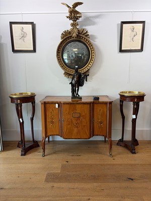 Lot 44 - A pair of mahogany, porphyry and ormolu torchères