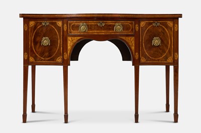 Lot 16 - A late George III mahogany and marquetry sideboard