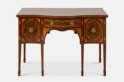 Lot 16 - A late George III mahogany and marquetry sideboard