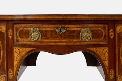 Lot 16 - A late George III mahogany and marquetry sideboard