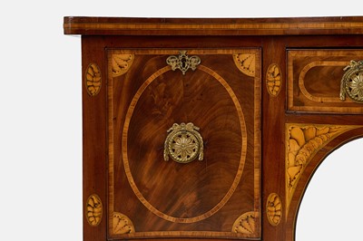 Lot 16 - A late George III mahogany and marquetry sideboard