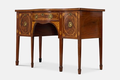 Lot 16 - A late George III mahogany and marquetry sideboard