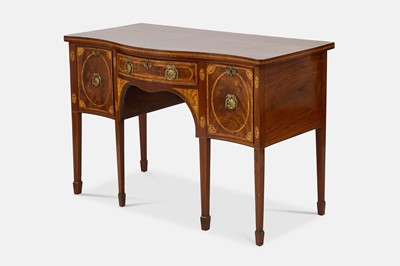 Lot 16 - A late George III mahogany and marquetry sideboard