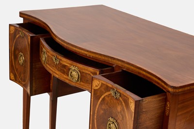 Lot 16 - A late George III mahogany and marquetry sideboard