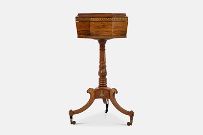 Lot 24 - A Regency rosewood and brass teapoy