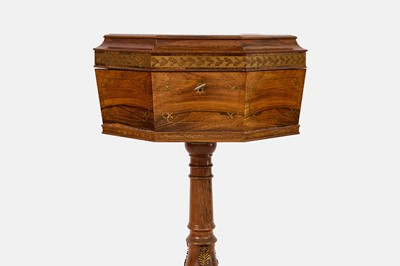 Lot 24 - A Regency rosewood and brass teapoy