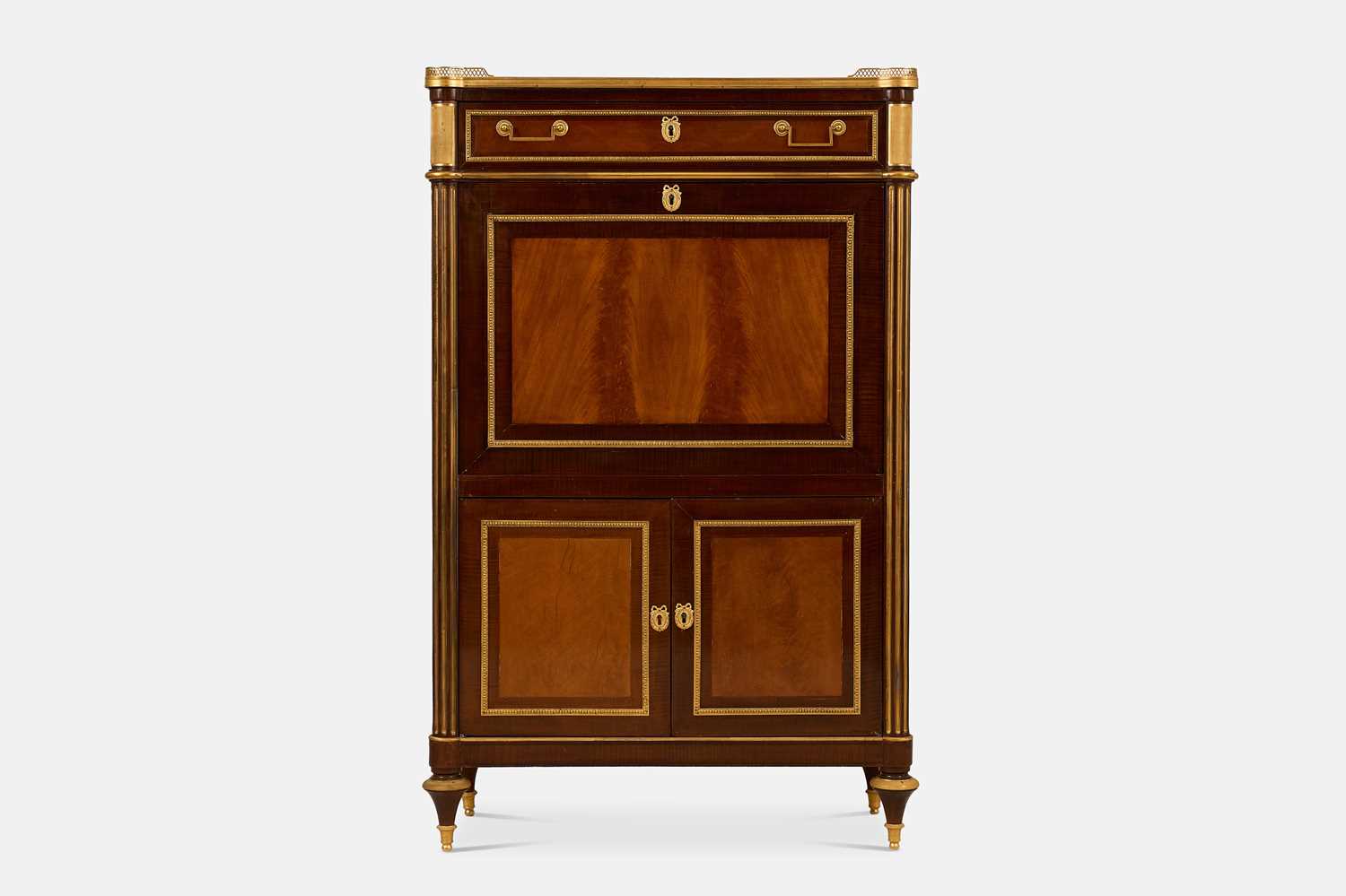 Lot 19 - A Louis XVI mahogany, amaranth and ormolu secrétaire à abattant