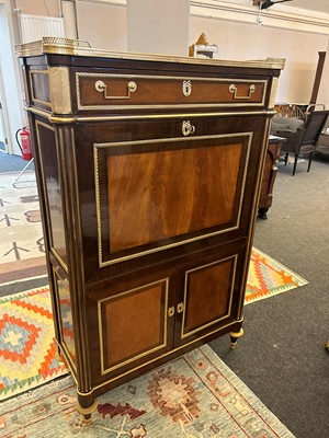 Lot 19 - A Louis XVI mahogany, amaranth and ormolu secrétaire à abattant