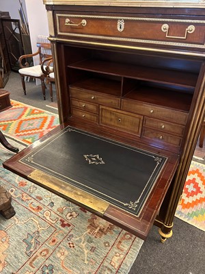 Lot 19 - A Louis XVI mahogany, amaranth and ormolu secrétaire à abattant