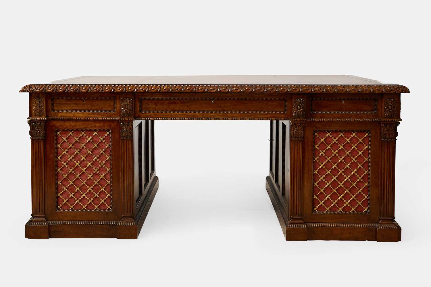 Lot 28 - A William IV mahogany partners' desk in the manner of Gillows