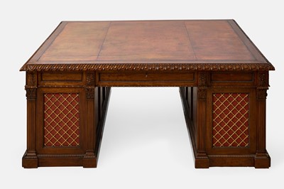 Lot 28 - A William IV mahogany partners' desk in the manner of Gillows
