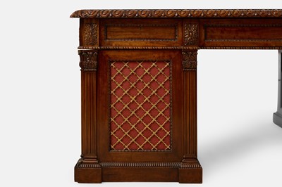 Lot 28 - A William IV mahogany partners' desk in the manner of Gillows