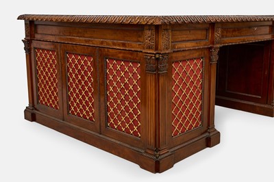 Lot 28 - A William IV mahogany partners' desk in the manner of Gillows