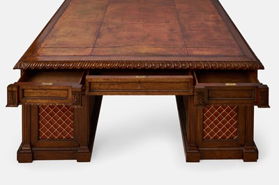 Lot 28 - A William IV mahogany partners' desk in the manner of Gillows