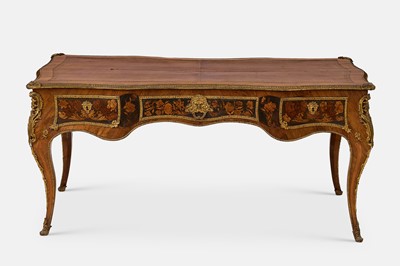Lot 45 - A Louis XV kingwood, rosewood and gilt-metal-mounted bureau plat