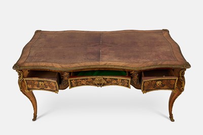 Lot 45 - A Louis XV kingwood, rosewood and gilt-metal-mounted bureau plat