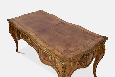 Lot 45 - A Louis XV kingwood, rosewood and gilt-metal-mounted bureau plat