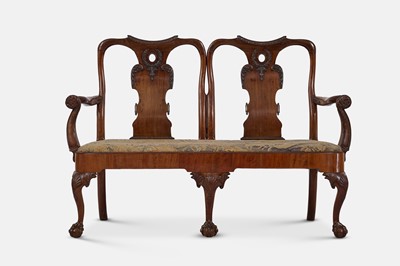 Lot 22 - A George II mahogany chair-back settee