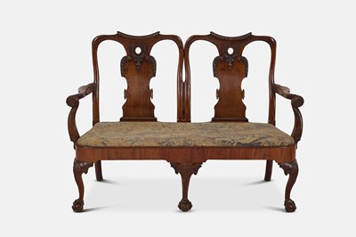 Lot 22 - A George II mahogany chair-back settee