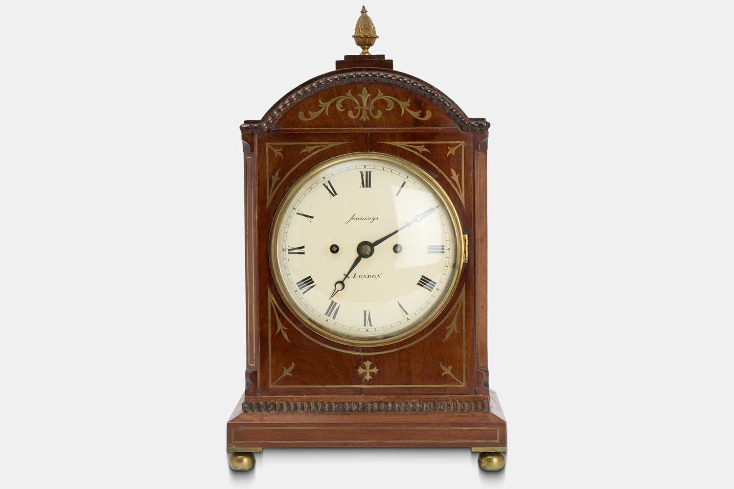 Lot 23 - A Regency mahogany bracket clock by Jennings, London