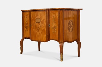 Lot 5 - A George III satinwood, tulipwood and harewood marquetry commode