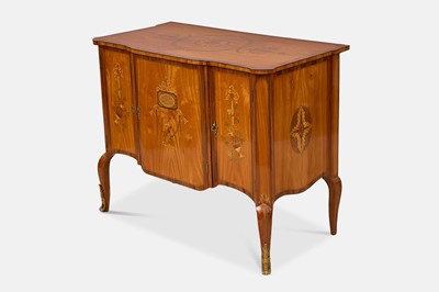 Lot 5 - A George III satinwood, tulipwood and harewood marquetry commode