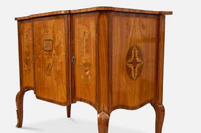 Lot 5 - A George III satinwood, tulipwood and harewood marquetry commode