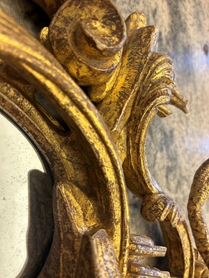Lot 29 - A pair of George III-style giltwood girandoles