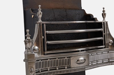 Lot 51 - A George III polished steel and iron fire set