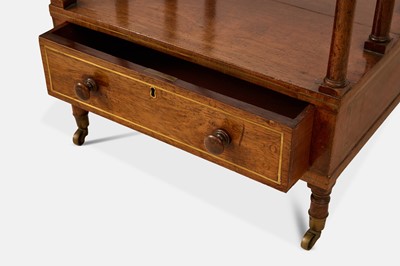 Lot 36 - A George IV rosewood and brass-inlaid whatnot music stand