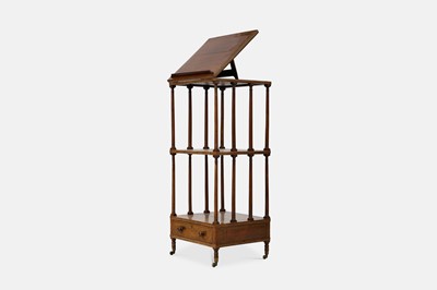 Lot 36 - A George IV rosewood and brass-inlaid whatnot music stand
