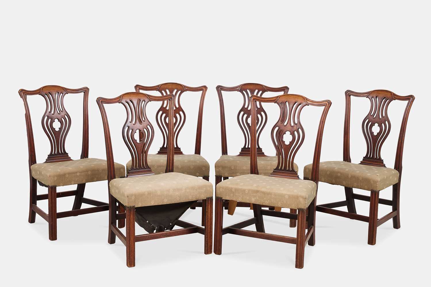 Lot 39 - A set of six George III mahogany dining chairs