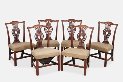 Lot 39 - A set of six George III mahogany dining chairs