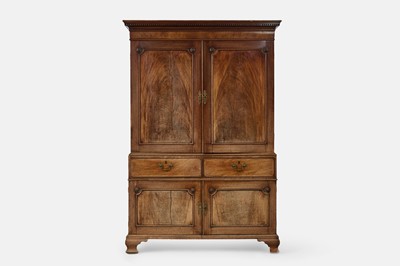 Lot 42 - A George III mahogany linen press