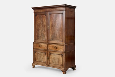 Lot 42 - A George III mahogany linen press