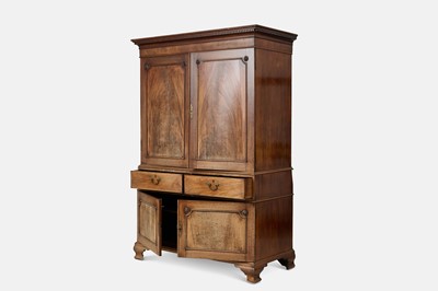 Lot 42 - A George III mahogany linen press