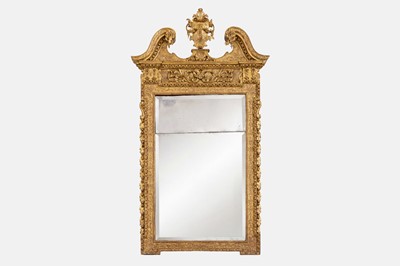 Lot 4 - A George II giltwood and gesso mirror in the manner of William Kent