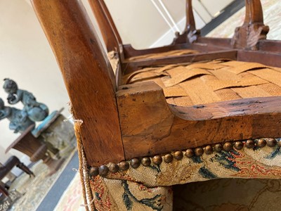 Lot 2 - A George II walnut sofa