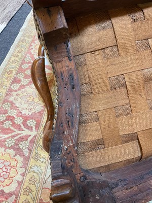 Lot 2 - A George II walnut sofa