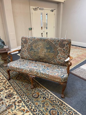Lot 2 - A George II walnut sofa